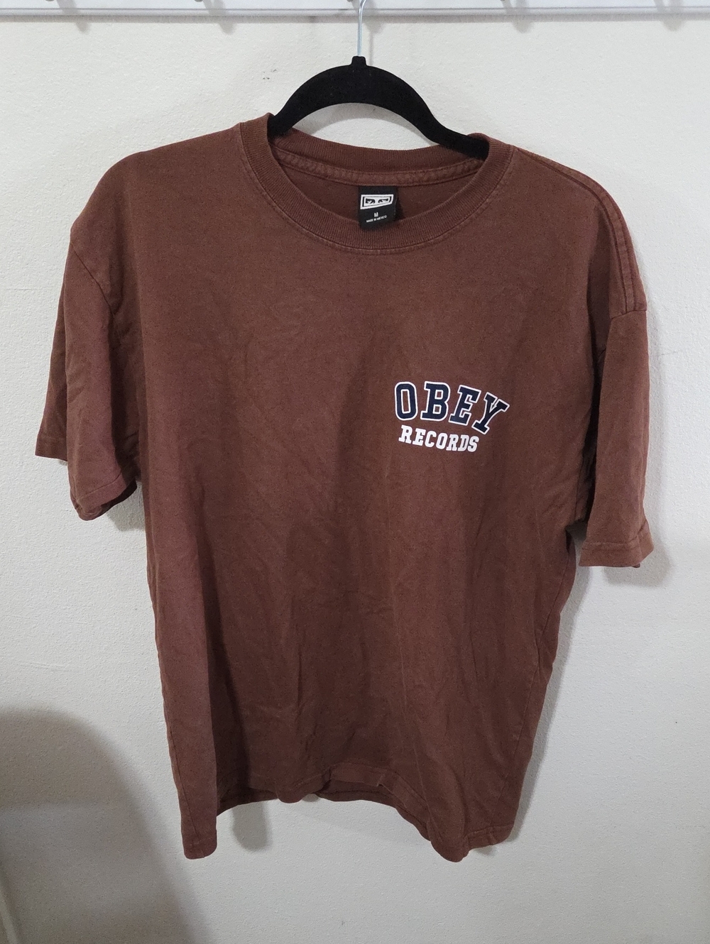 Obey Brown Short Sleeve Records Logo Tee